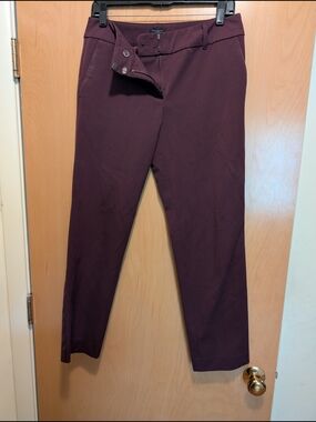 Ann Taylor Plum Straight-Leg Chinos